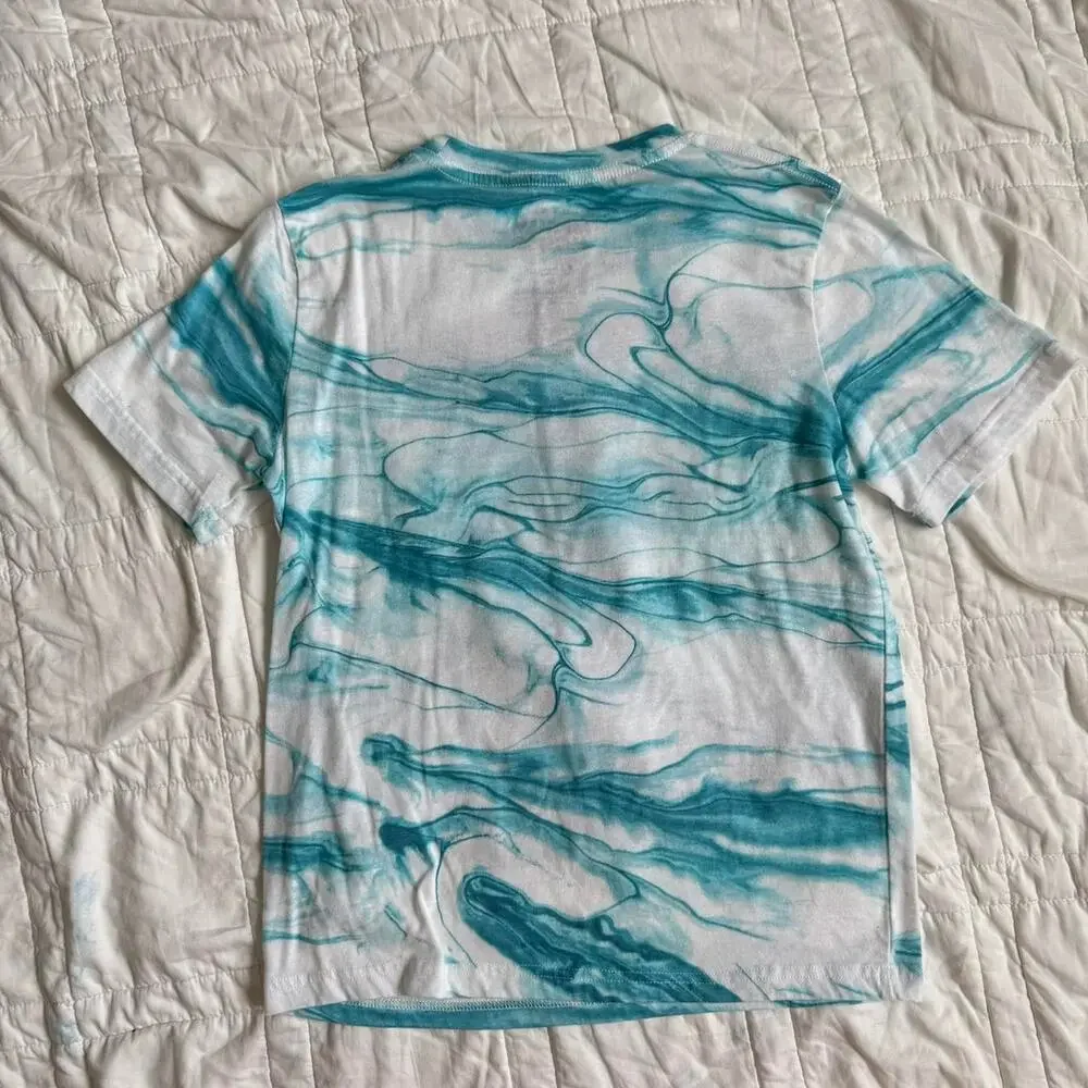 Mickey mouse graphic tee White and blue tie‎ dye youth size 10 summer casual